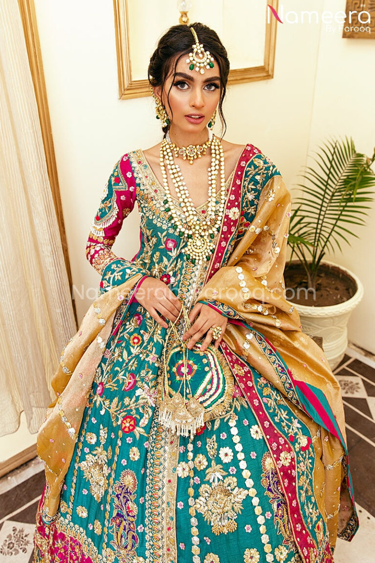 Traditional Angrakha Bridal Dress Pakistani #BS655