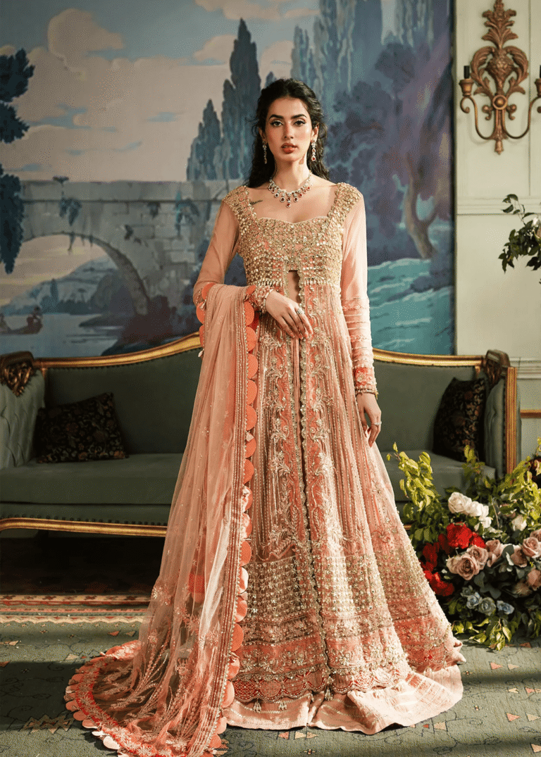 Bridal Wedding Dress in Open Gown and Lehenga Style