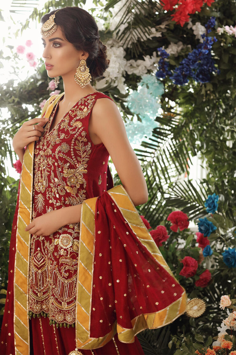 DeepMaroonShirtLehengaforPakistaniWeddingDresses_720x