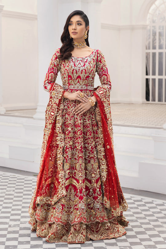 Designer Bridal Wear Gold Bridal Maroon Lehenga