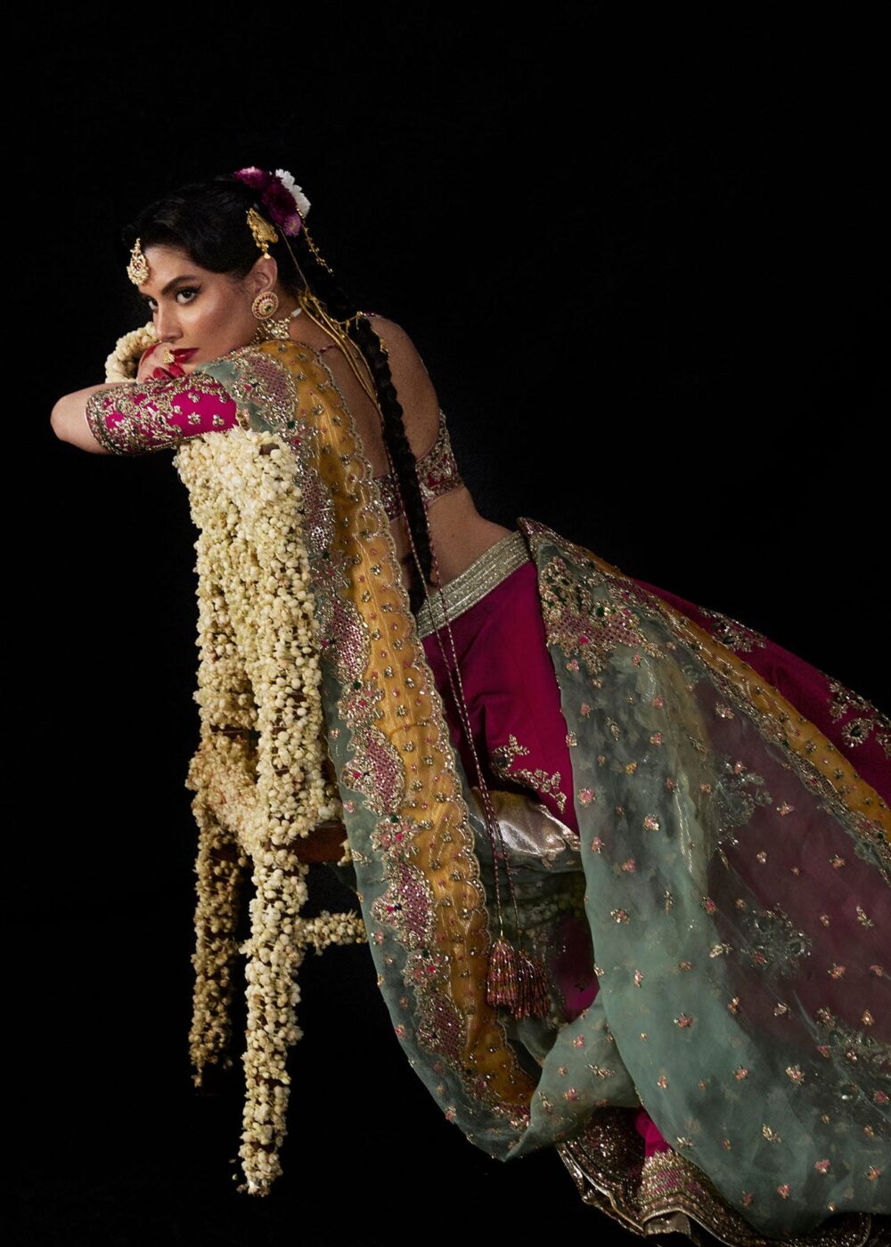 Bridal Wedding Mehndi Dress in Lehenga and Choli Style