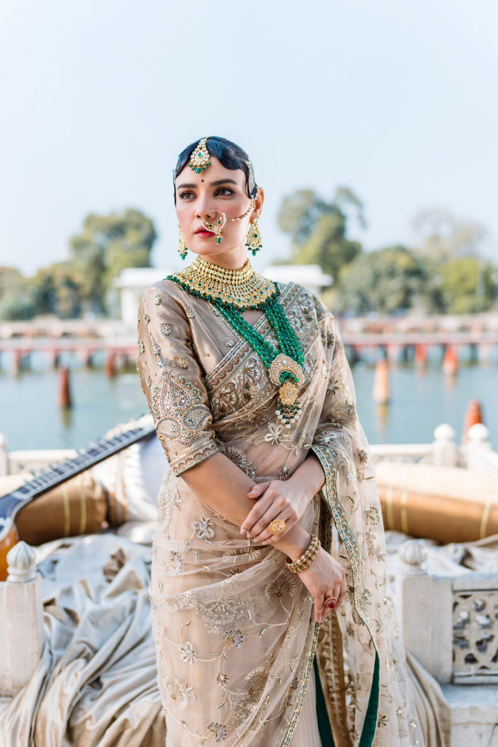 Premium Embellished Bridal Saree Dress for Wedding - Image 3
