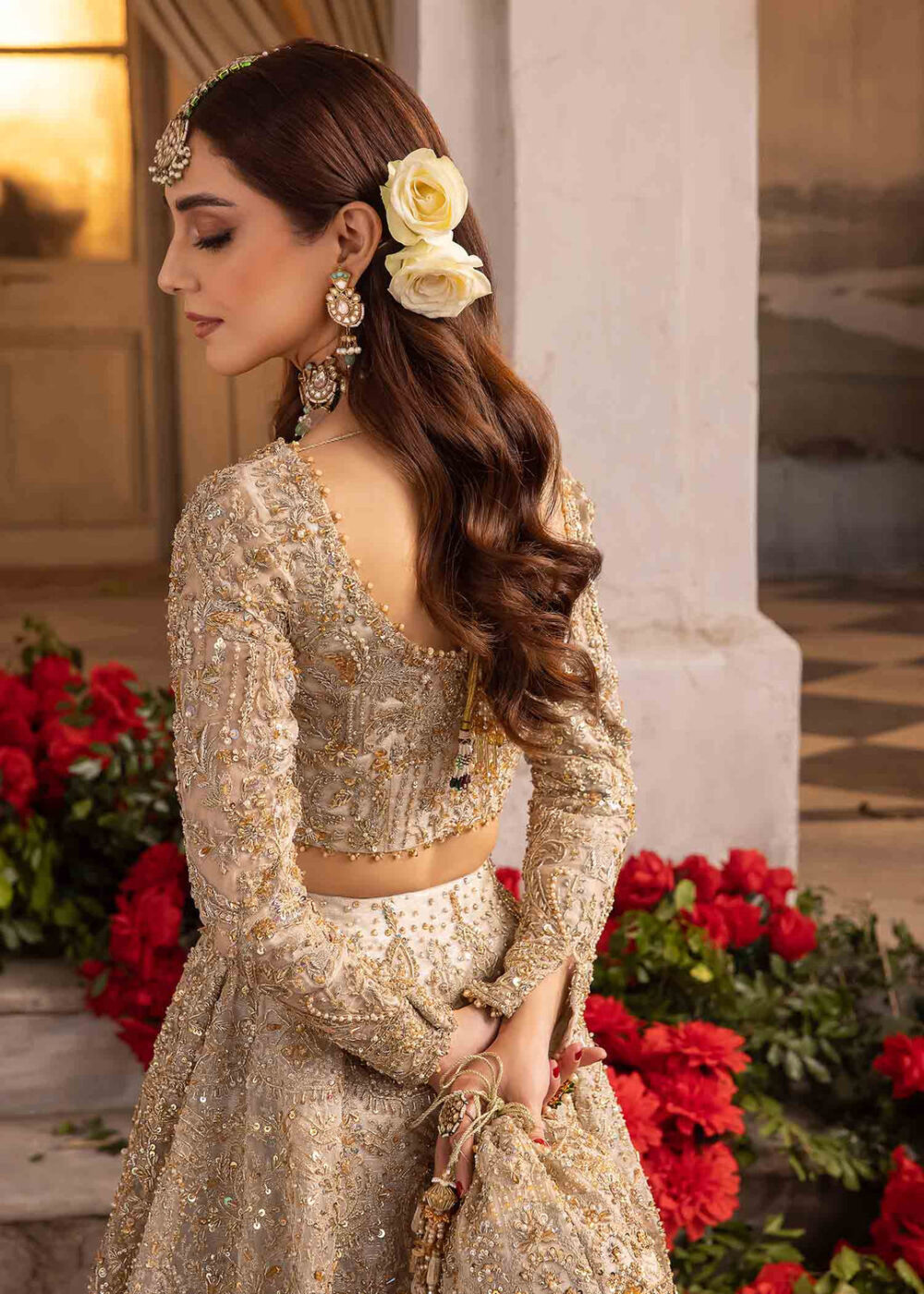 Embellished Lehenga Choli Dupatta Bridal Wedding Dress - Image 5