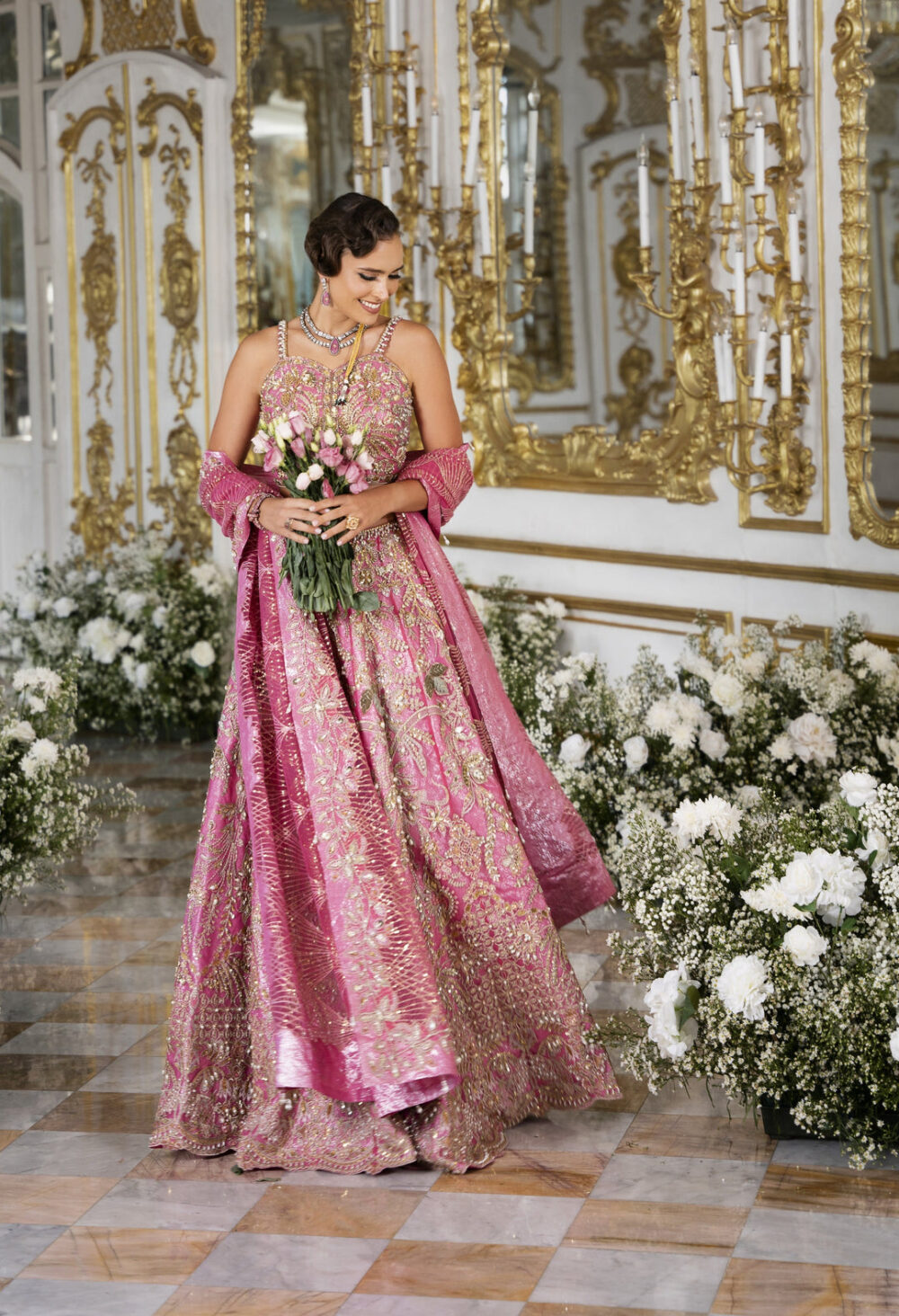 Embellished Lehenga Choli Dupatta Indian Bridal Dress - Image 2