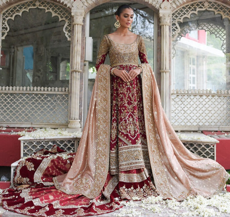 EmbellishedRedLongShirtLehengaforIndianBridalWear_1080x