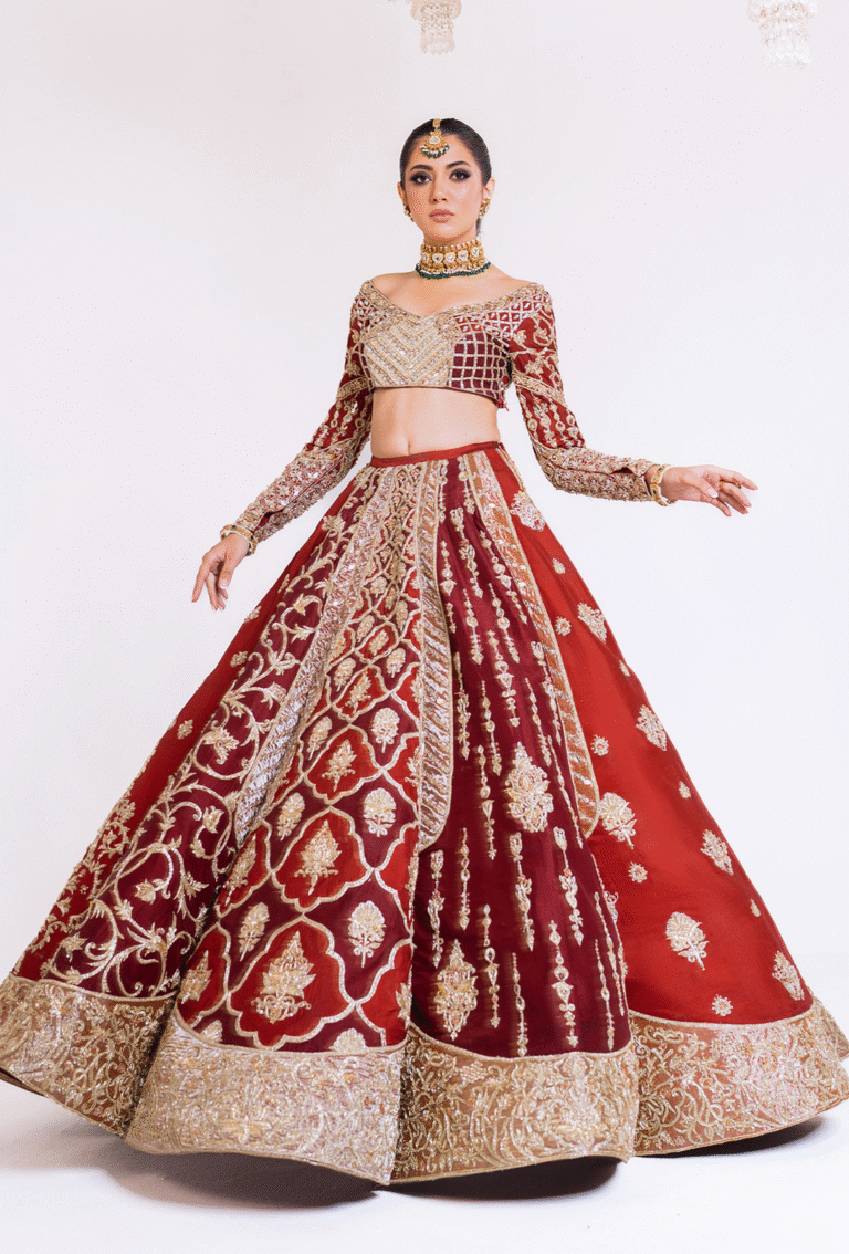 Indian Bridal Dress in Royal Lehenga and Choli Style