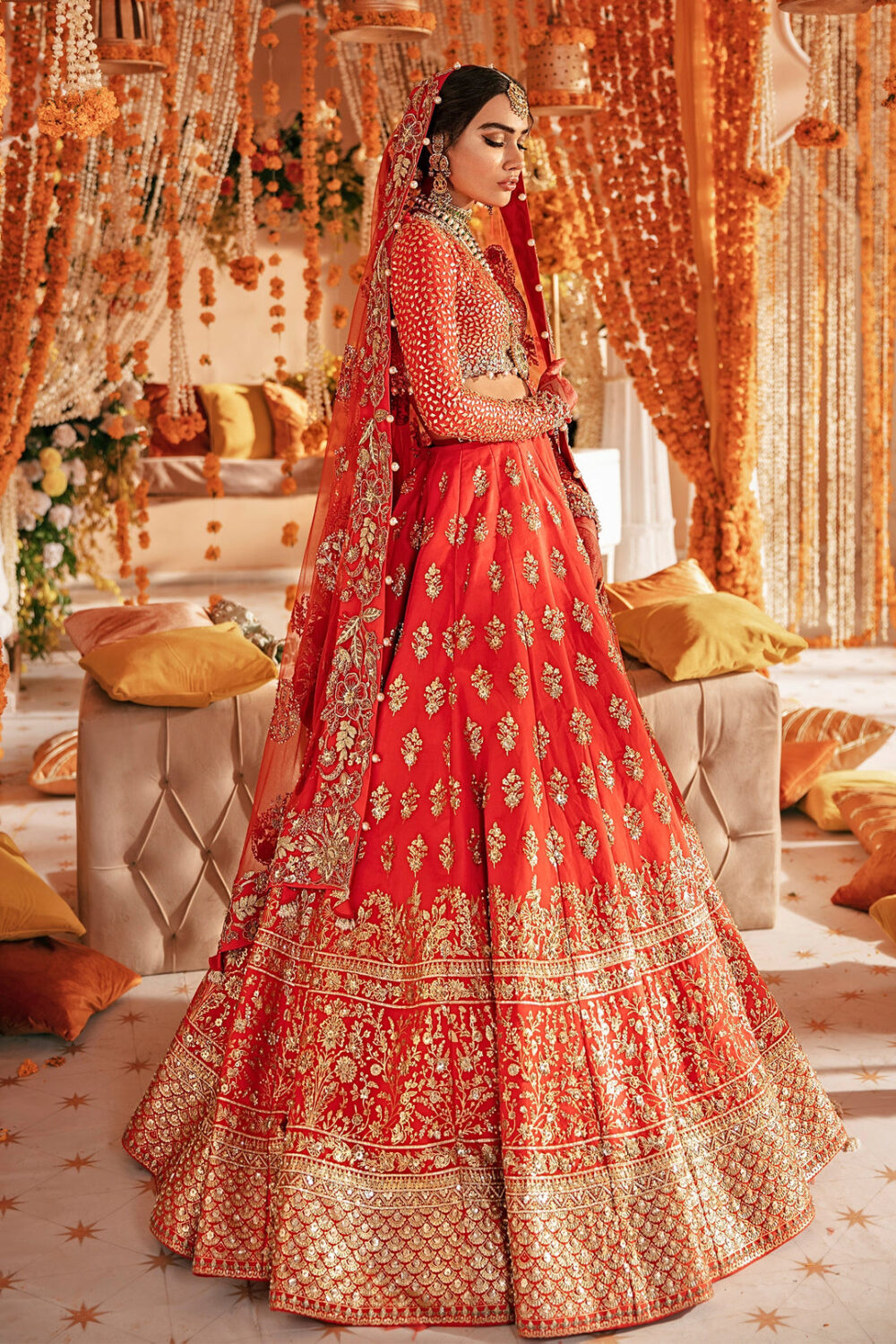 Indian Bridal Dress in Wedding Choli and Lehenga Style - Image 2