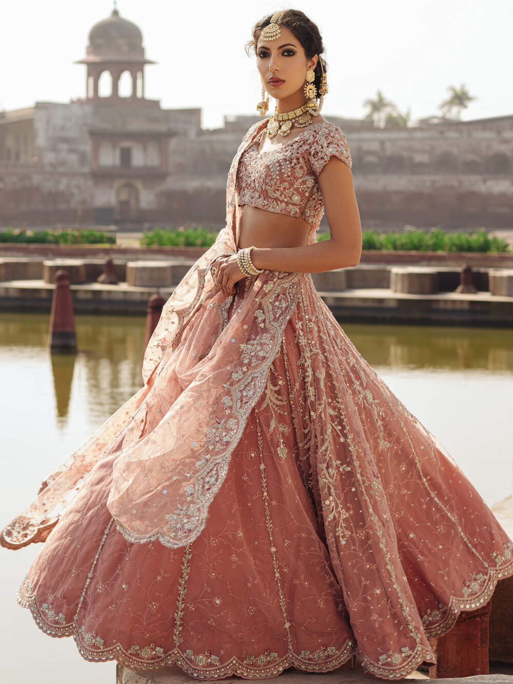 Indian Bridal Dress in Wedding Lehenga Choli Style - Image 4