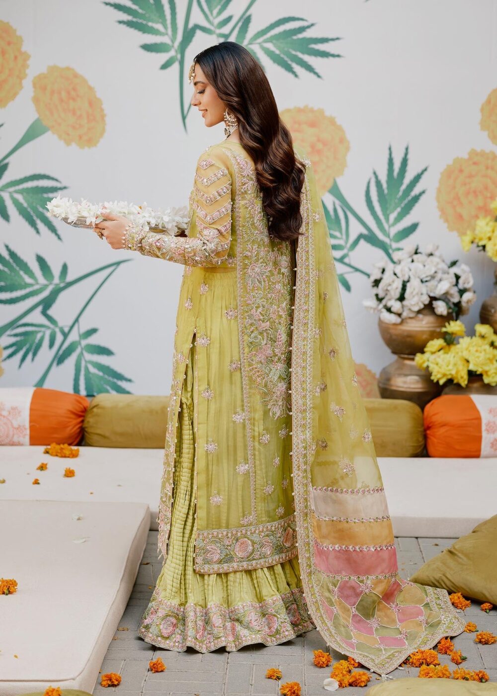 Angrakha Kameez Trouser Dupatta Pakistani Wedding Dress - Image 2