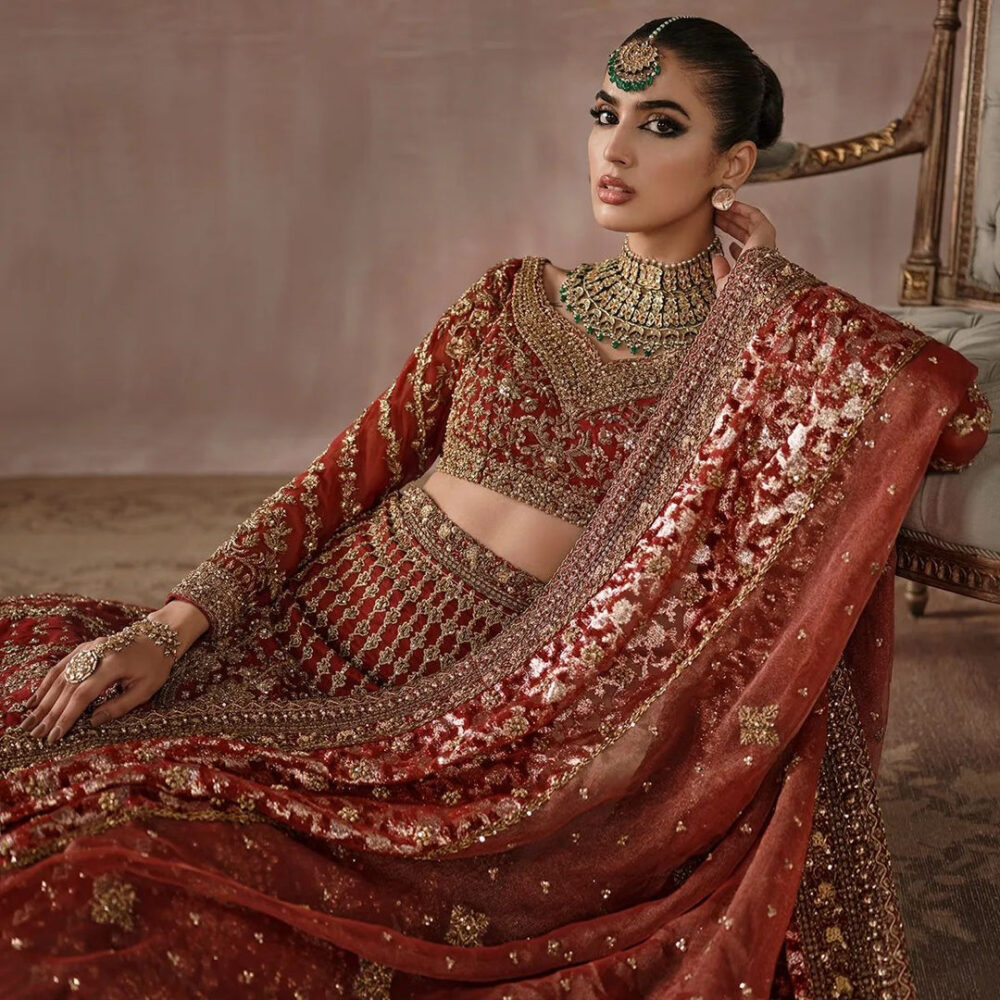 Bridal Lehenga Choli and Dupatta Indian Bridal Dress - Image 2