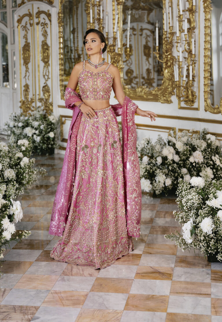 Embellished Lehenga Choli Dupatta Indian Bridal Dress