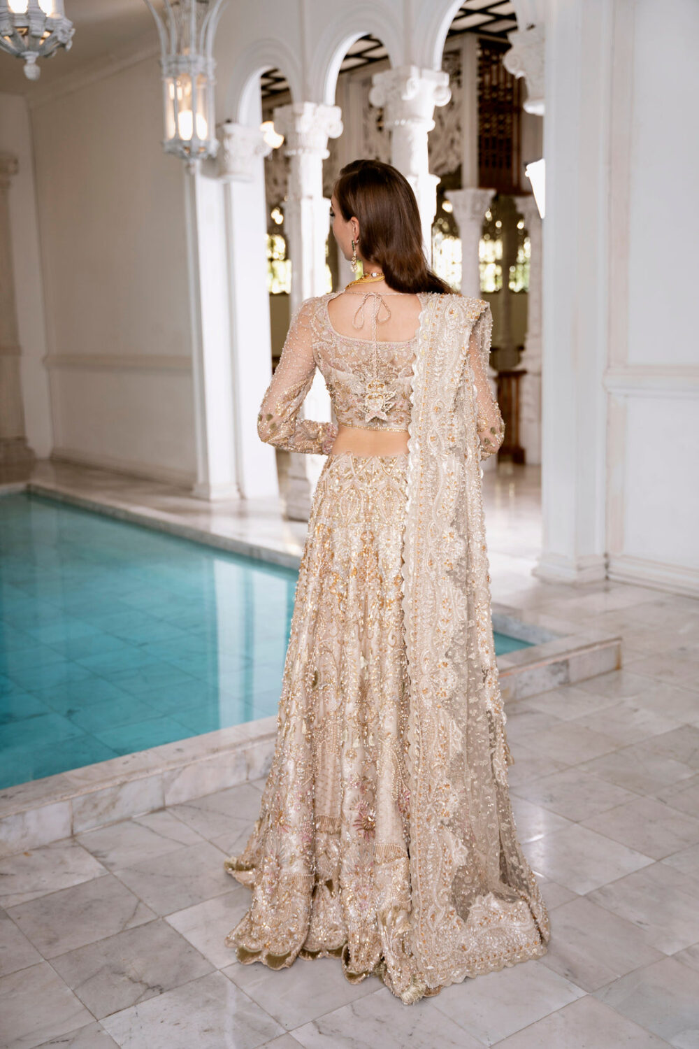 Indian Bridal Dress in Choli Lehenga and Dupatta Style - Image 3