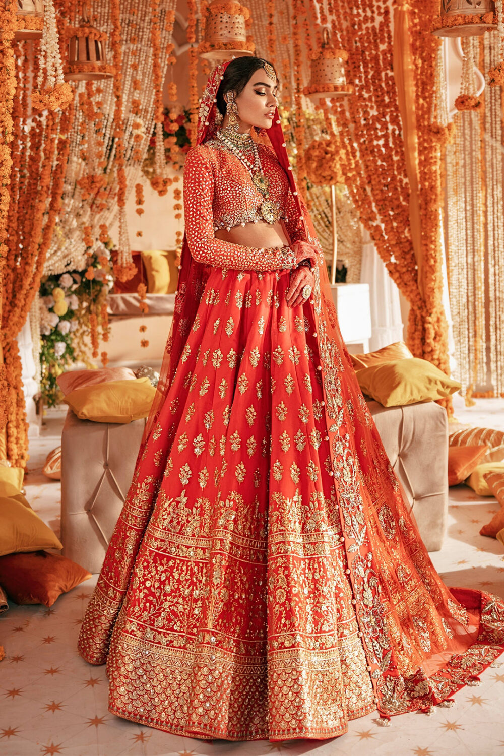Indian Bridal Dress in Wedding Choli and Lehenga Style - Image 3