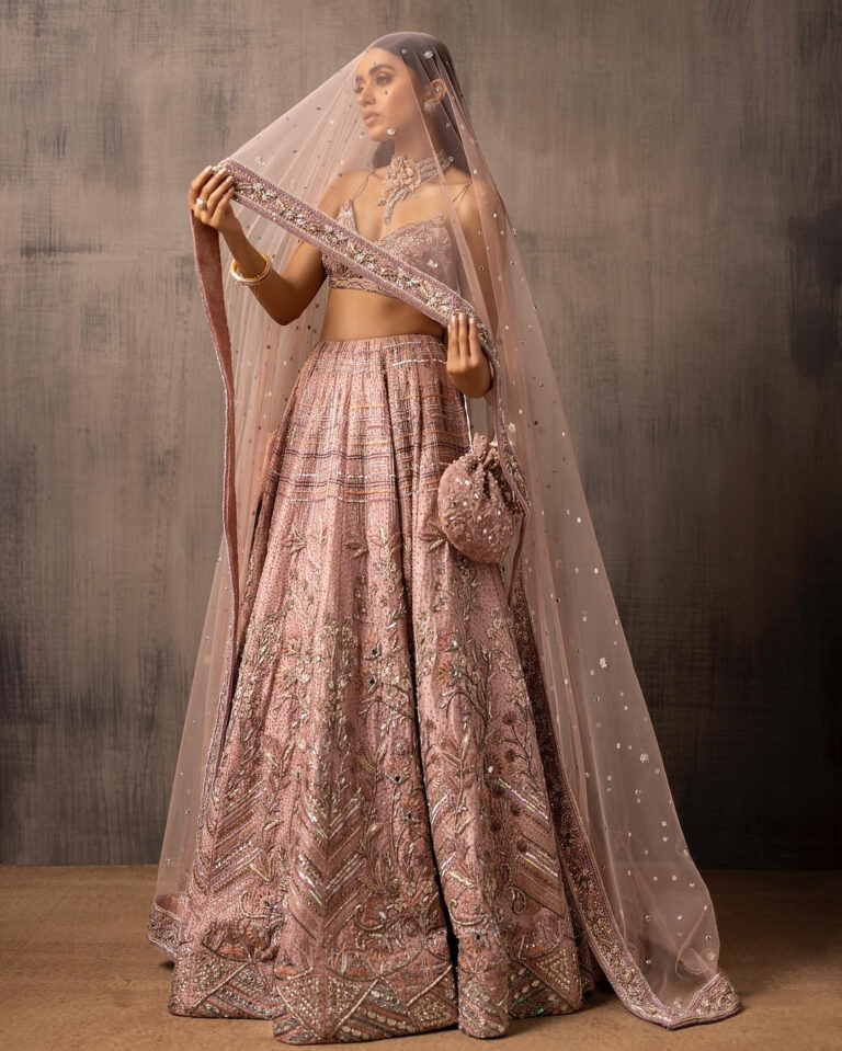 Indian Bridal Lehenga Choli and Dupatta for Wedding