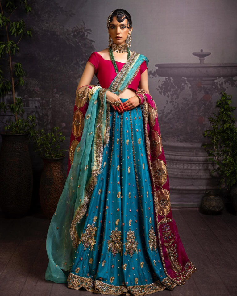 Raw Silk Lehenga Choli and Dupatta Dress for Wedding