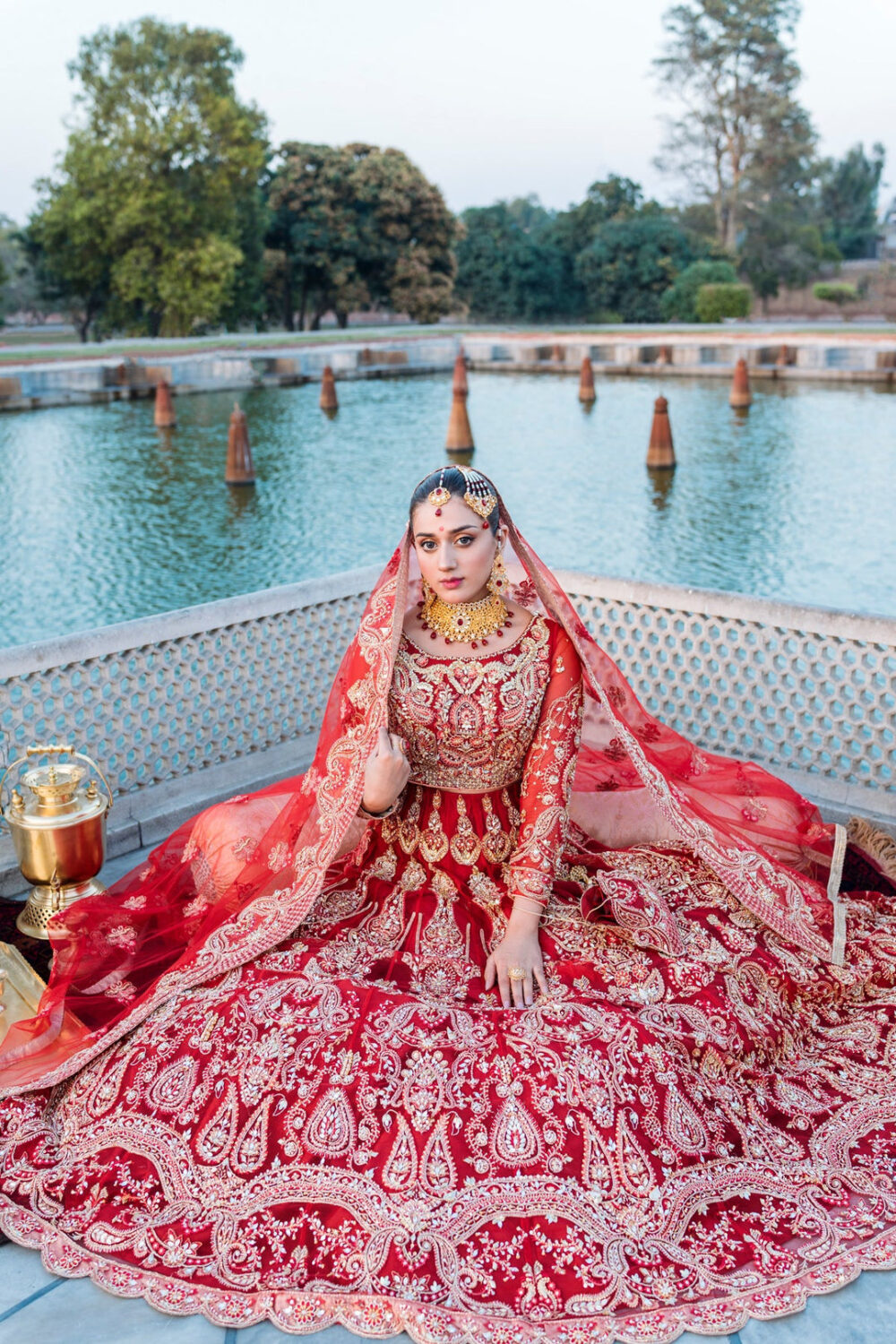Red Lehenga Choli and Dupatta Bridal Wedding Dress - Image 4