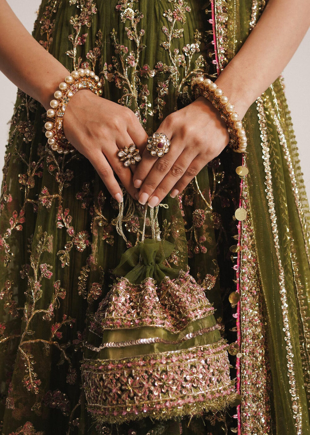 Mehndi Dress in Traditional Pishwas Frock Sharara Style - Image 6