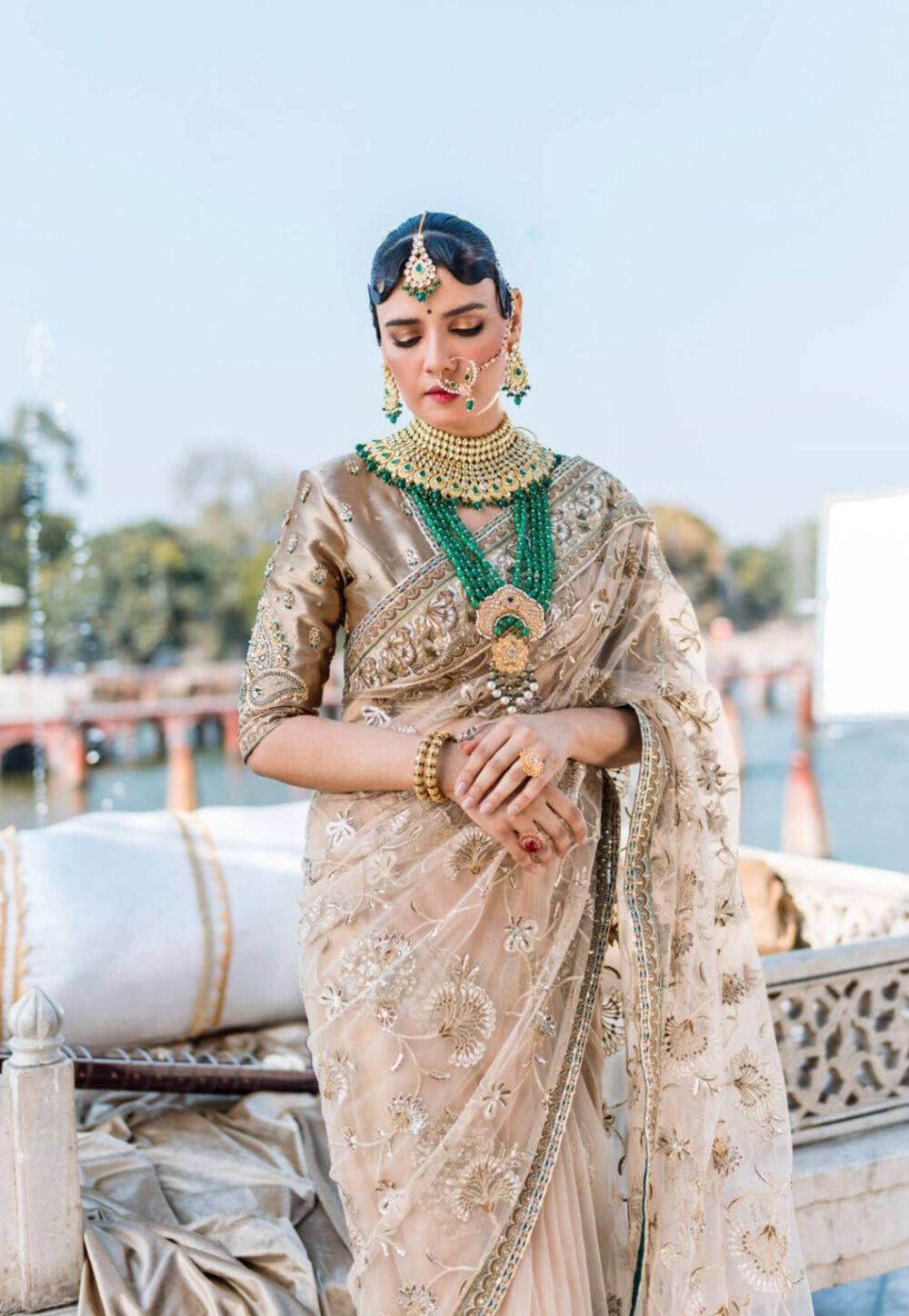 Premium Embellished Bridal Saree Dress for Wedding - Image 2