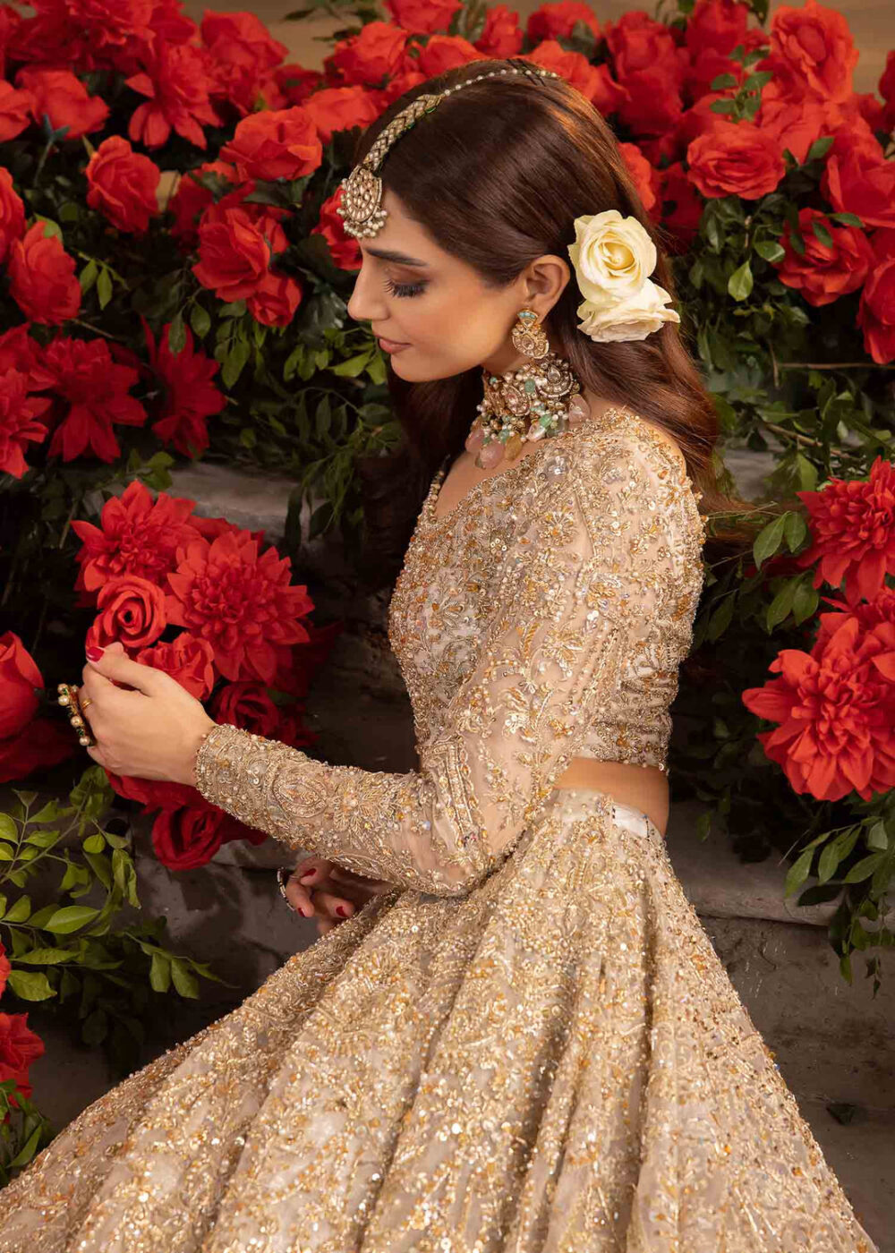 Embellished Lehenga Choli Dupatta Bridal Wedding Dress - Image 6