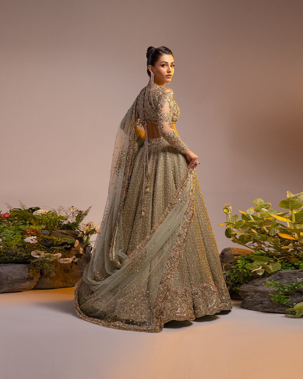 Indian Bridal Dress in Wedding Lehenga and Choli Style - Image 3